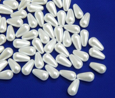 Zuchtperlen Imitat Perlen Perlmutt Wachsperlen 300stk 8x4mm Tropfen Set Acryl