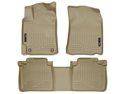 Husky WeatherBeater Front/2nd Row Floor Mats 3pc Fits 2015-2020 Tahoe, Yukon Tan