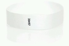 100 3/4" WHITE TYVEK WRISTBANDS, WHITE PAPER WRISTBANDS, WHITE ARM BANDS