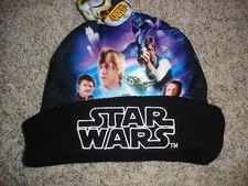NWT Star Wars youth boys ONE SIZE knit hat photo beanie cap Darth Vader Luke
