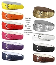 188 Women's Fashion Skinny Soft Leather Dress Casual Belt 1-1/8"(30mm) wide
