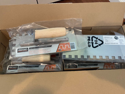 RIDGID 1/2'' X 1/2'' X 11''  SQUARE NOTCH TILE TROWEL WOOD HANDLE- CASE OF 12