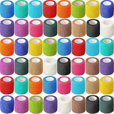 Treela 48 Pack Self Adhesive Wrap Bandages Bulk, Breathable Athletic Tape Self A