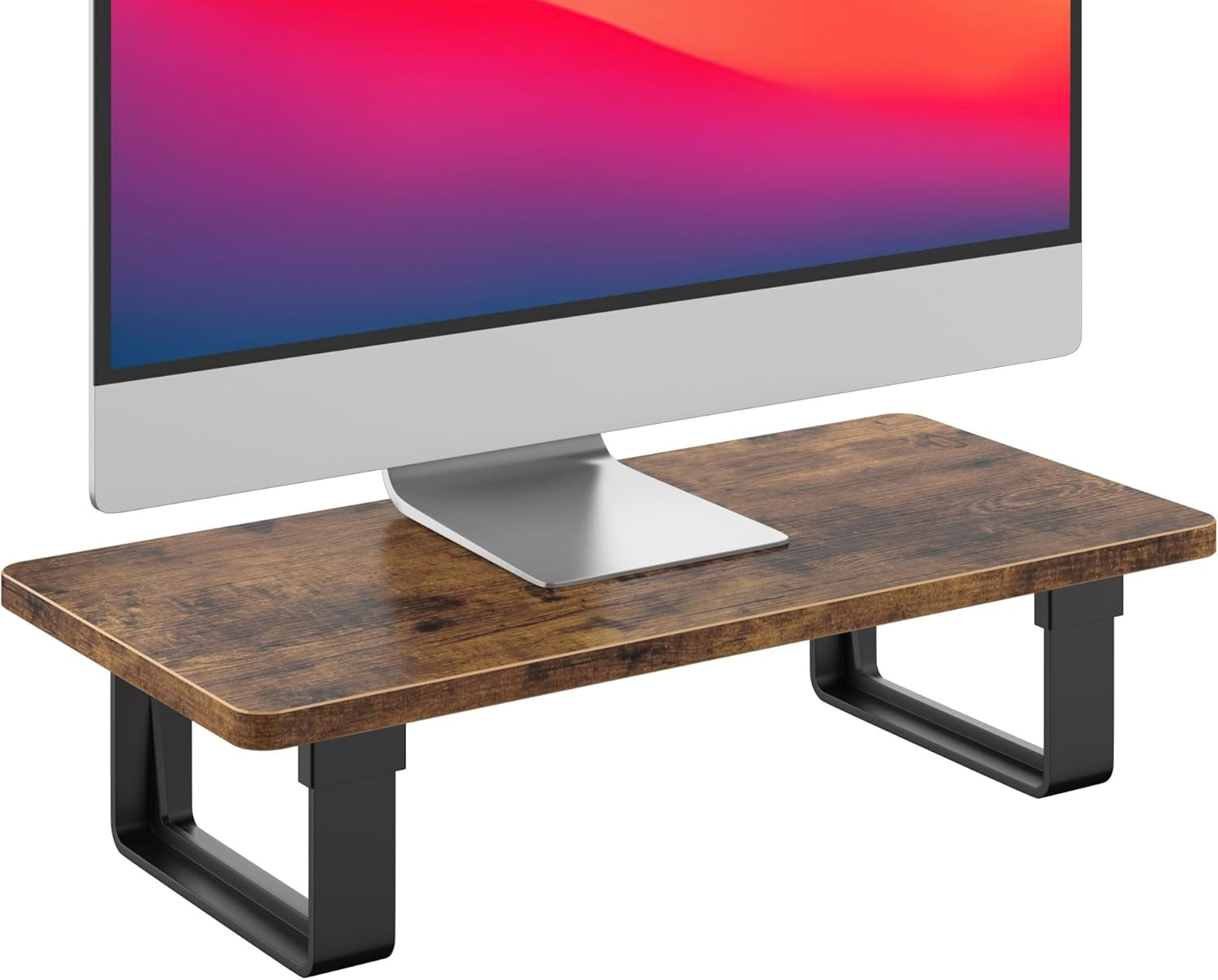 Monitor Stand Riser with 50 LB Capacity, Stable Wood Computer Monitor Stand for-image
