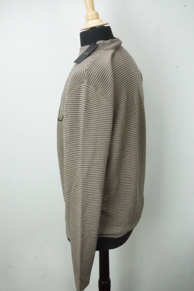 Suéter Tejido Giorgio Armani Etiqueta Negra Marrón Negro Mezcla Seda Talla 48 NUEVO Foto 2 de 4