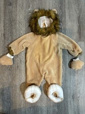 NWOT Baby Toddler Lion Halloween Costume Baby Hood Bodysuit Mittens 6-12 months