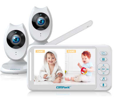 2 camera baby monitor with split screen