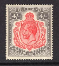 M18045 Nyasaland/Malawi 1913 SG95 - 4/- carmine & black