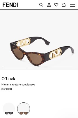 Fendi O LockHavana acetate sunglasses