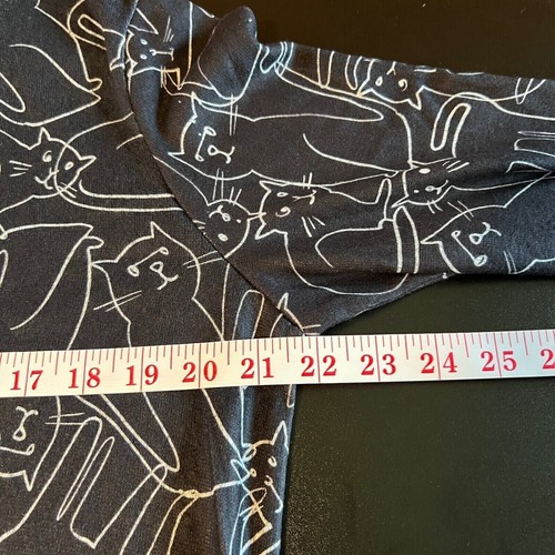 Jess & Jane Large "Kit Kat" Cat Tunic Top Long Sleeve Made in USA Black NWT - Picture 6 of 8