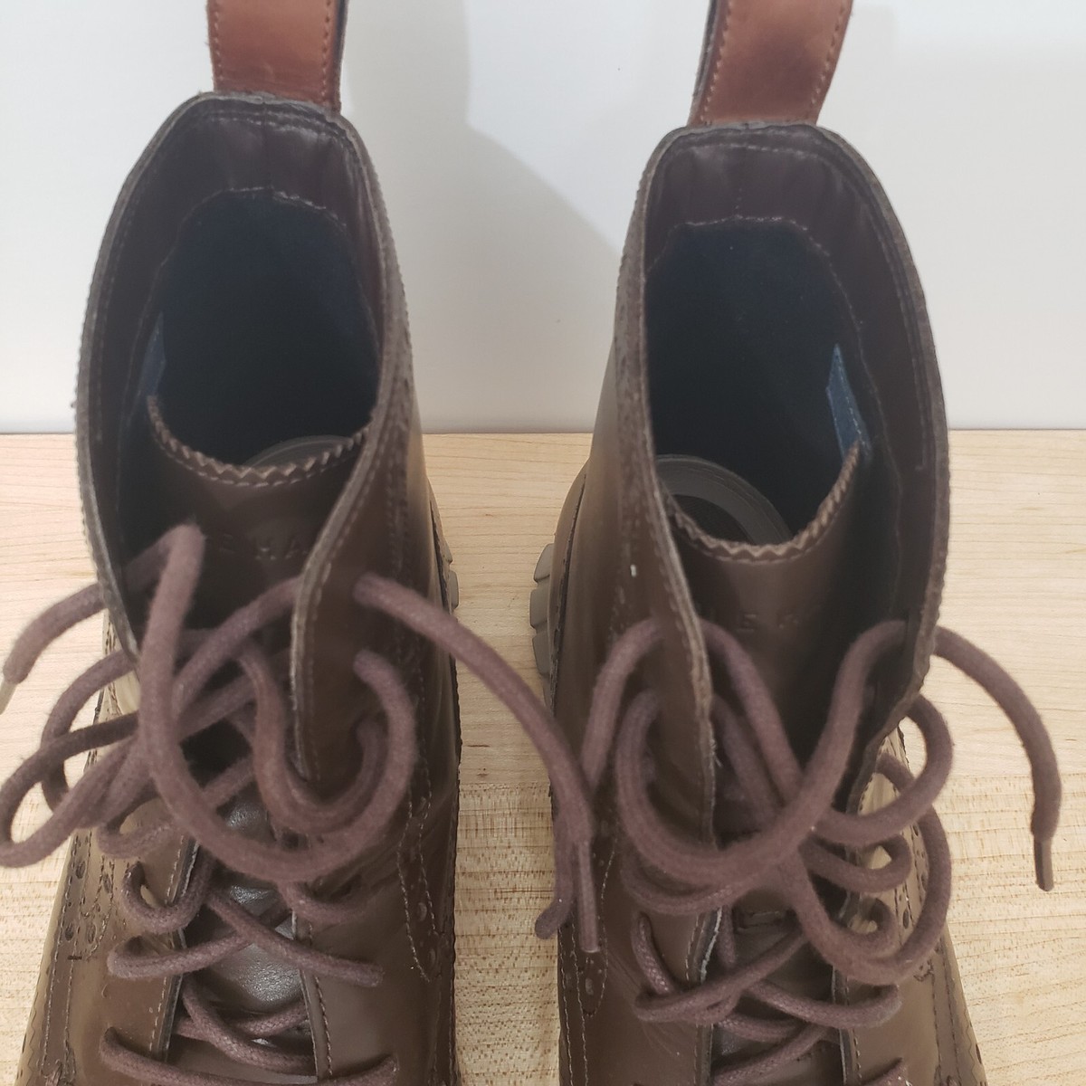 Cole Haan Wingtip Leather Men’s Boots 9M C23300 H17 Water Resistant Brown ch-mens-c36162-mordkpav-9_5m-  main image 2