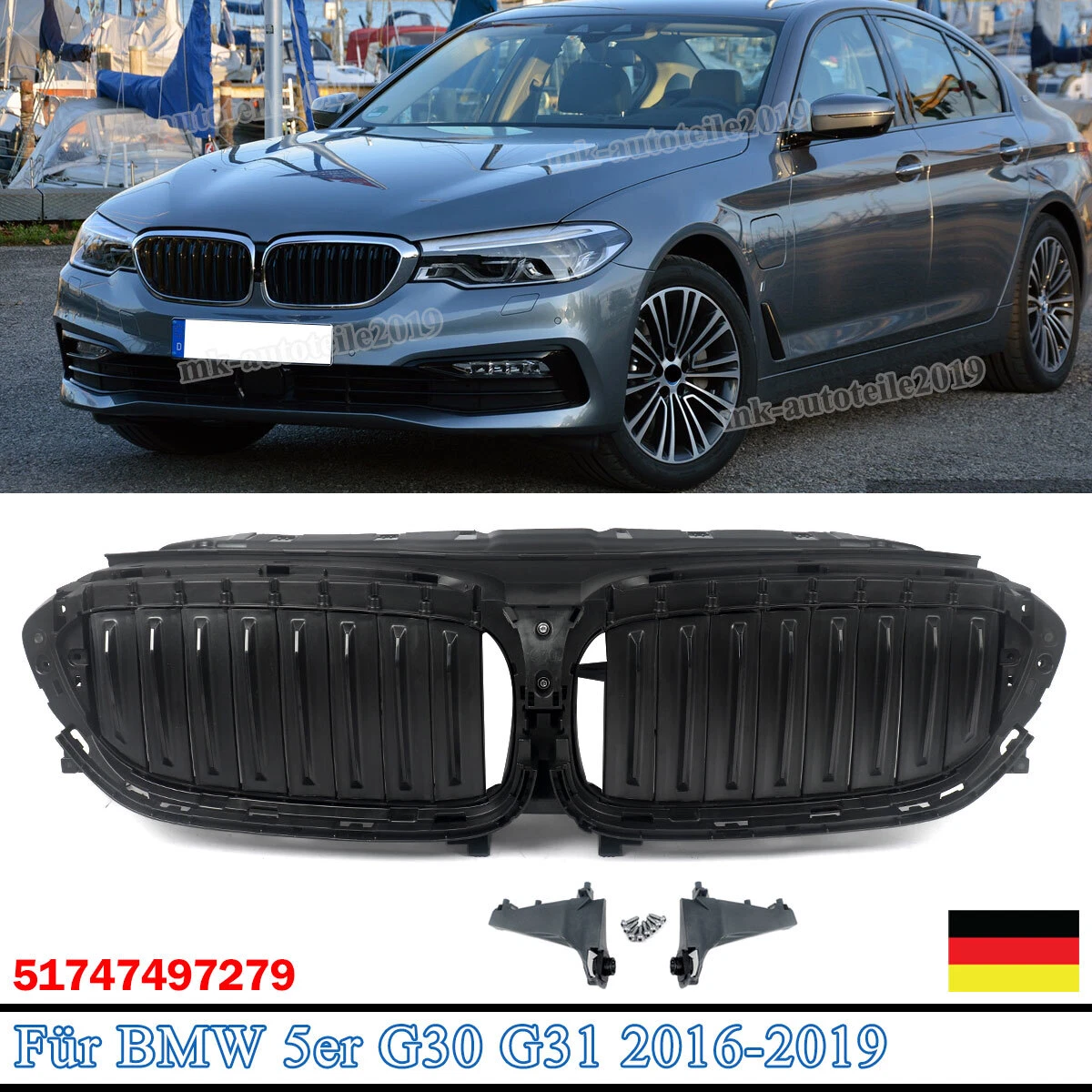 ohne Klappensteuerung Kühlergrill Für BMW G30 G31 16-19  