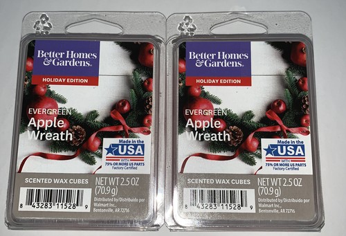 Better Homes & Gardens EVERGREEN APPLE WREATH Scented WAX MELTS / 2 Packs