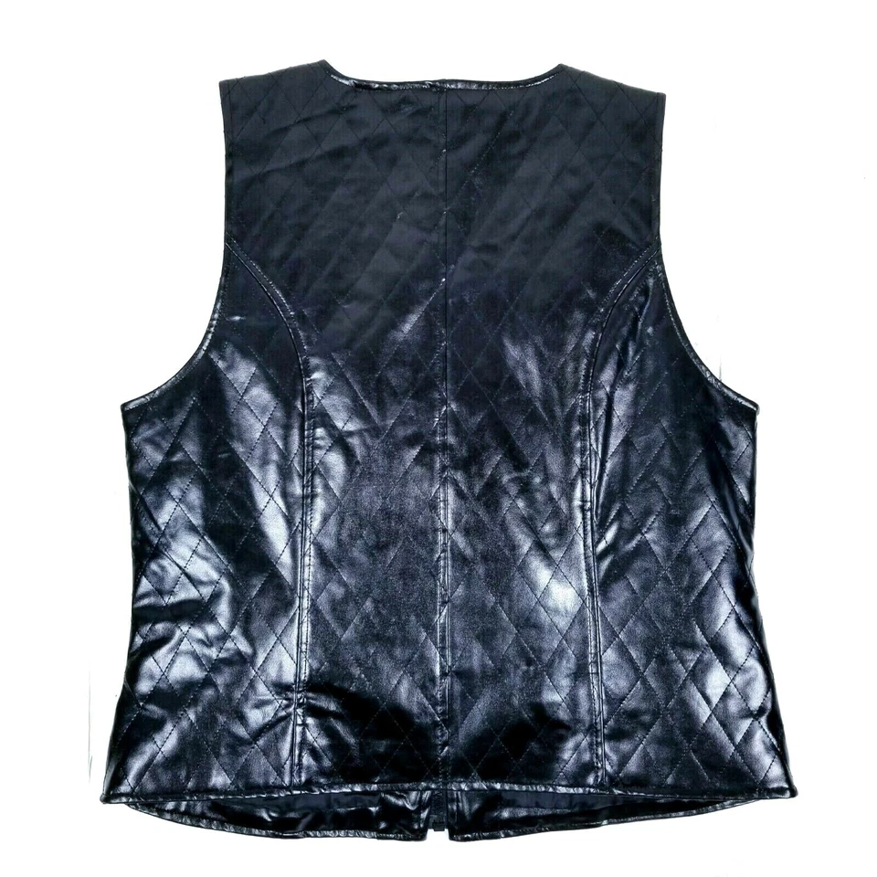 Chaleco deportivo Selene para mujer talla mediana negro acolchado cremallera completa sin mangas Foto 3 de 4