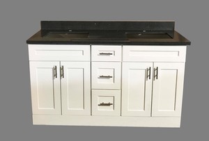 Details About New White Shaker Double Sink Bathroom Vanity Base Cabinet 60 Wide X 21 Deep