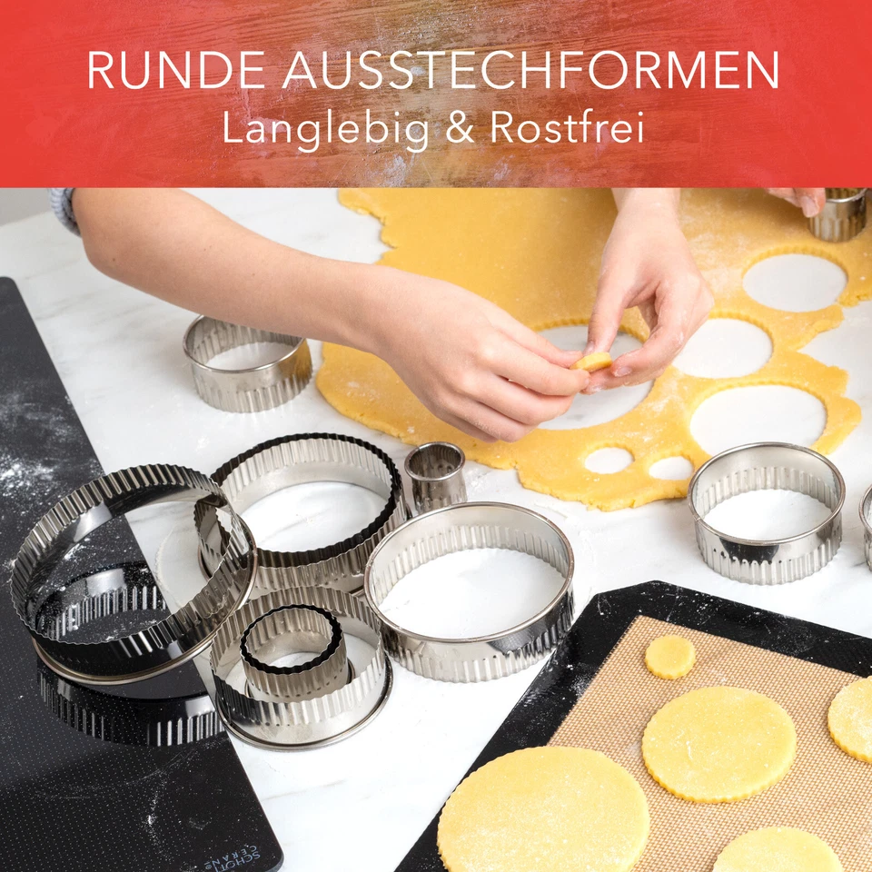 AVANA Edelstahl Ausstechformen gewellt 12 Stück Keksformen Ausstecher Set - Bild 2 von 4