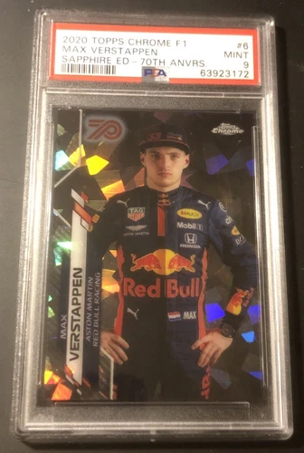 2020 Topps Chrome F1 Formula 1 Sapphire MAX VERSTAPPEN 70th Anvers #20/70 PSA 9!