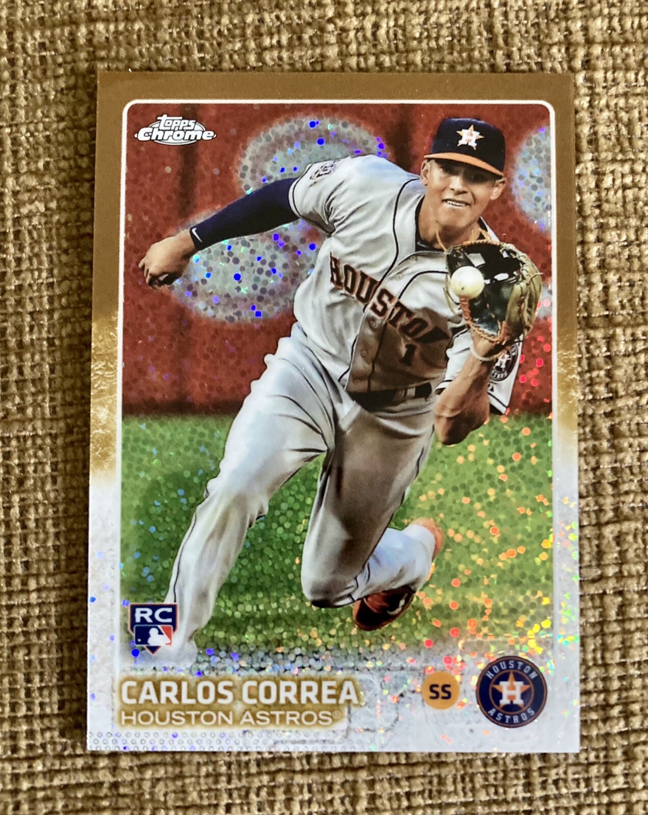 CARLOS CORREA 2015 Topps Chrome Update GOLD SPARPKLE REFRACTOR /250 RC TWINS