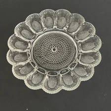 Vintage Cut Glass Deviled Egg Plate