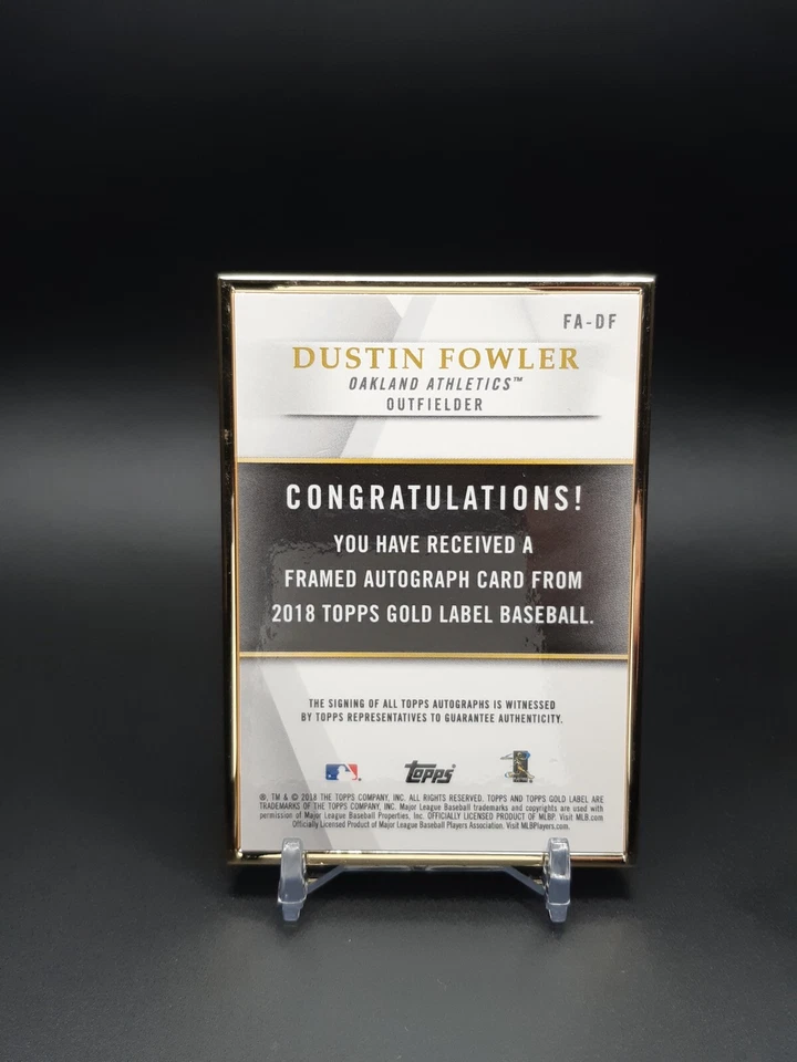 2018 Topps Gold Label Framed Blue /50 Dustin Fowler #FA-DF Rookie Auto RC - Image 2 of 2