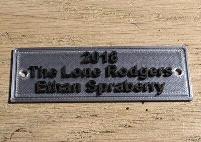 Custom 3D Printed  Plastic Name Plate / Personalized Plaque 3''x1''