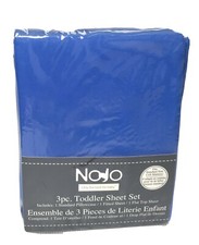 NoJo 3-Piece Toddler Sheet Set, Blue, Solid Blue Free Shipping