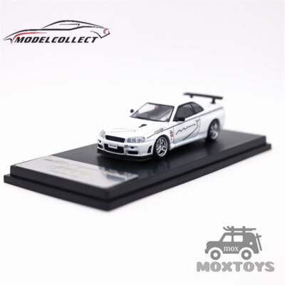 Model Collect MC 1:64  R34 V-SPEC White Mines Diecast Model Car