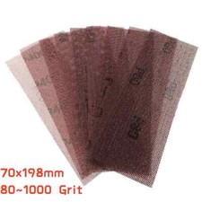 Dust Free Mesh Sanding Sheet 70x198mm 80~1000 Grit Hook & Loop Sandpaper Pad Net