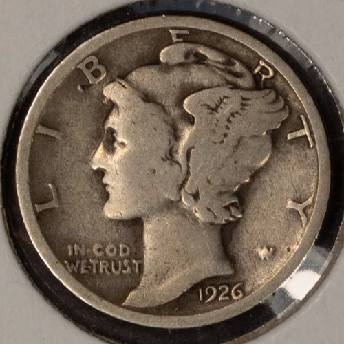 1926 10c Mercury Silver Dime - Good+ - Value Coin - SKU-T4336