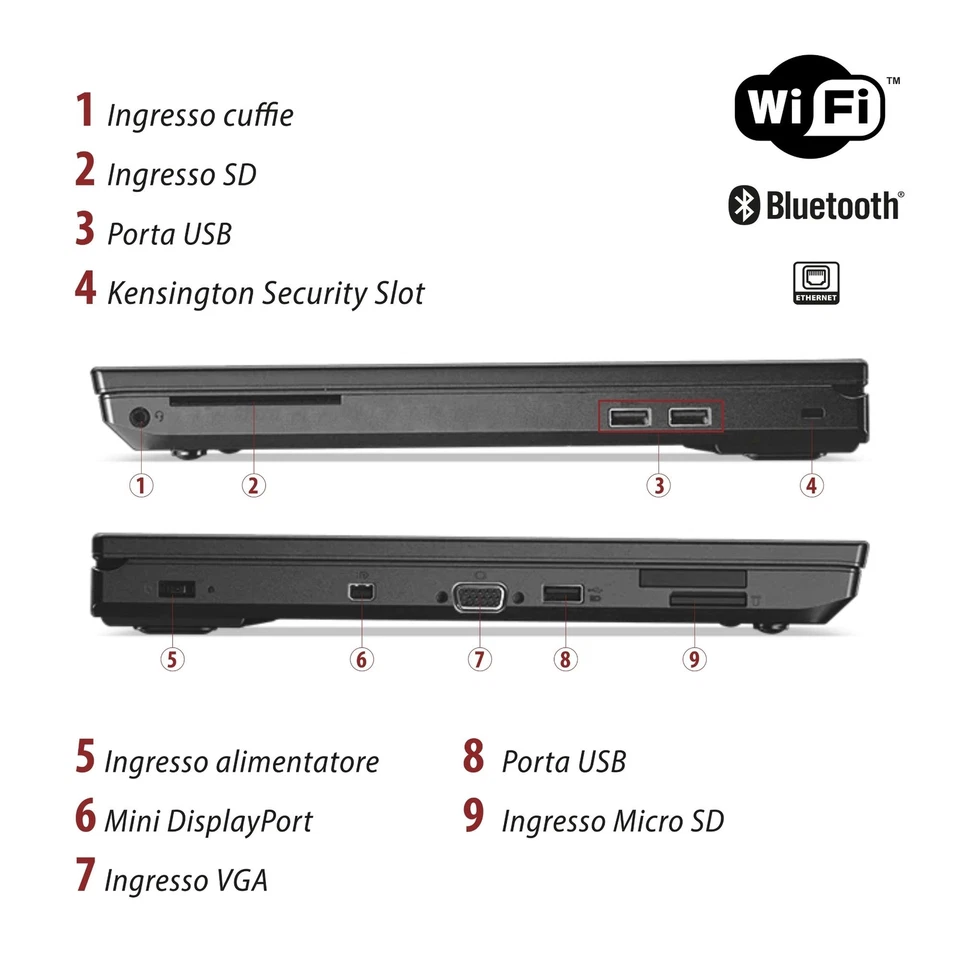 Notebook Pc Portatile Lenovo L570 15,6" i5-7200U 32Gb 1Tb W10 Ricondizionato - Immagine 4 di 4