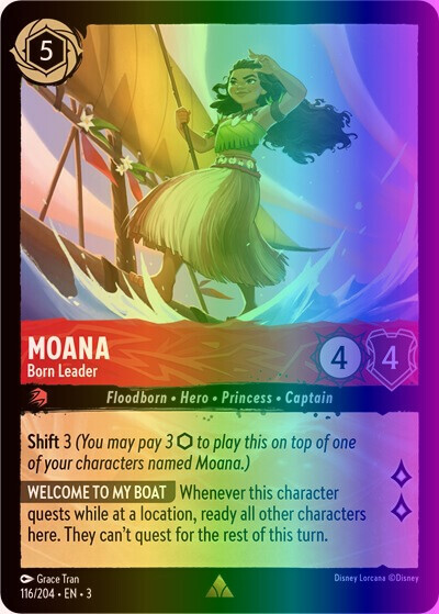 Lorcana Moana - Born Leader (116/228) Into the Inklands NM FOIL
