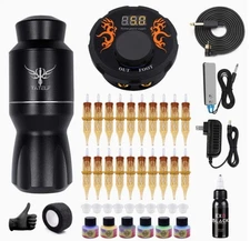 TATELF Complete Tattoo Gun Rotary Tattoo Machine Kit RCA G16 Short Pen 4.0mm...