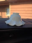 Vintage Milk Glass Ruffled Edge Crimped Lamp Light Shade Ruffle Scallop