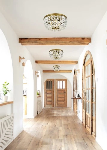 Elegant Lighting 1109F10 Cora 3 Light 10"W Semi-Flush Bowl - Brass - Picture 3 of 4