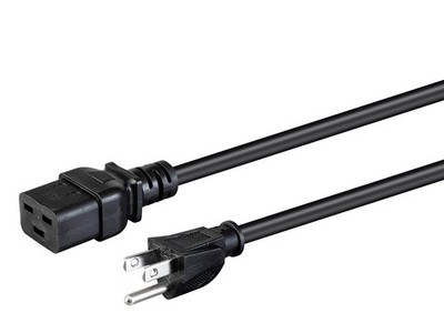 Monoprice 3-Prong Power Cord - 6ft - Black, NEMA 5-15P to IEC 60320 C19, 14AWG