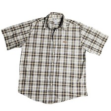 Carhartt Men's Plaid Short Sleeve Button Up Shirt Size L 100 Cotton