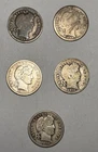 Lot of 5 Barber Dimes - 1898, 1899, 1911, 1912, 1914  Grades AG to VF