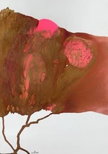 Abstract Mixed Media Painting on 11 X 15” Paper Contemporary