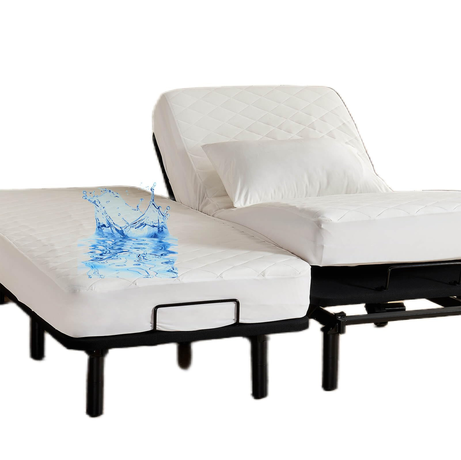 Waterproof Split King Cotton Mattress Protector Pad for Adjustable Beds