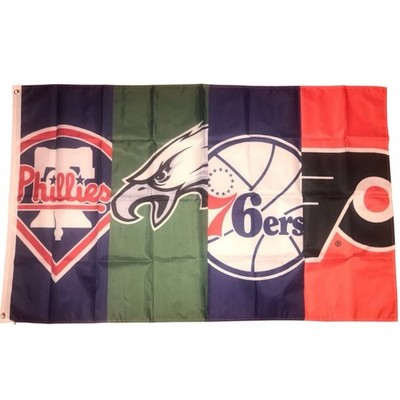 Philadelphia Teams 3X 5  Flag Banner Philly Eagles Flyers Phillies 76ers Sports