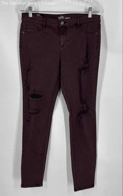 Soho New York & Company Womens Purple Denim Dark Wash Skinny Jeans Size 8