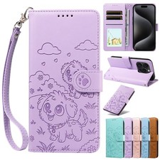 Fr Samsung A14 A15 A16 A53 A54 A55 Magnetic Wallet RFID Blocking Card Strap Case