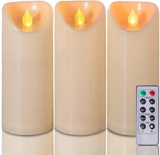 Homemory 3"x7" Outdoor Waterproof Flameless D3“xH777, Dark Ivory 