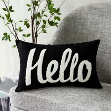 2 packs, Hello, LANANAS Decorative Throw Pillow Covers 12"x20"