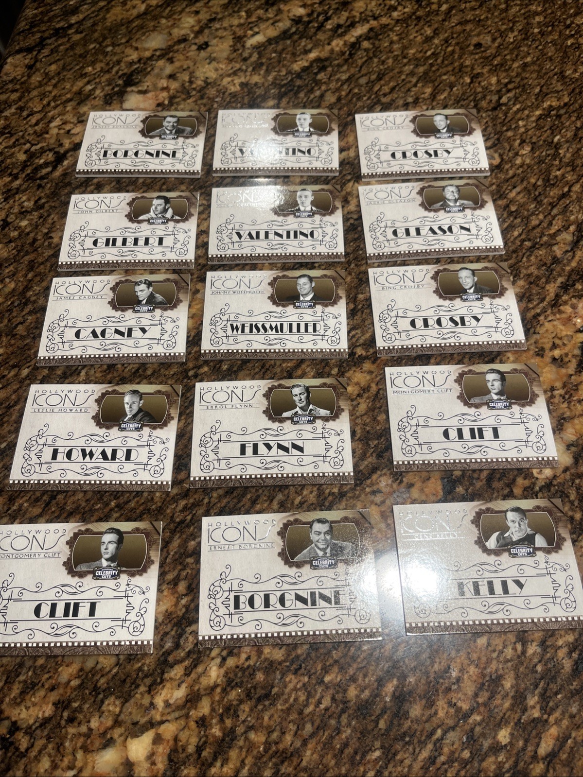 2008 Americana Celebrity Cuts Hollywood Icons 15 Numbered Cards Famous Men