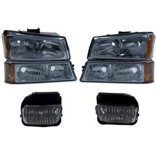 Headlights Bumper Lamp Fog Lights Combo for Chevy Silverado Avalanche 2003-2006