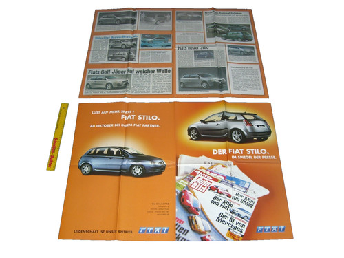 Prospekt Pressespiegel Brochure Fiat Stilo v. 06/2001, 8 Seiten Großformat