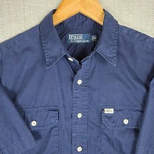 Camisa deportiva POLO RALPH LAUREN DE COLECCIÓN náutica talla mediana ligera CPO azul marino