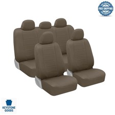 9-piece Faux Leather Car Seat Cover Set For Full Vehicle Interior Protection