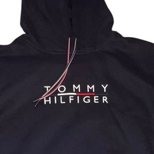 New Tommy Hilfiger Men's Logo Pullover Fleece Hoodie Size Medium 79.50 Preppy
